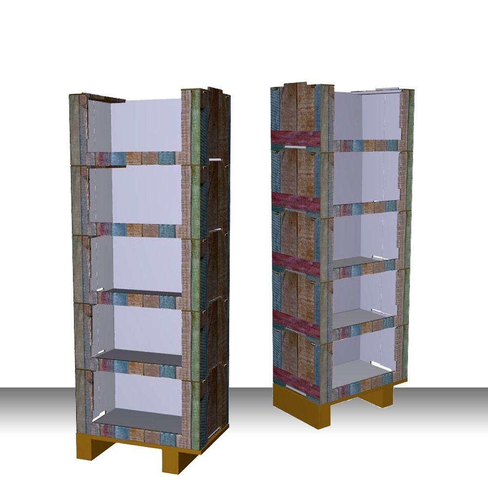 Bacs empilables colonne de 5 plateaux